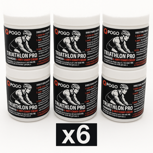 QPOGO Triathlon Pro Chamois & Anti Chaf Cream Trade Pack Of Six