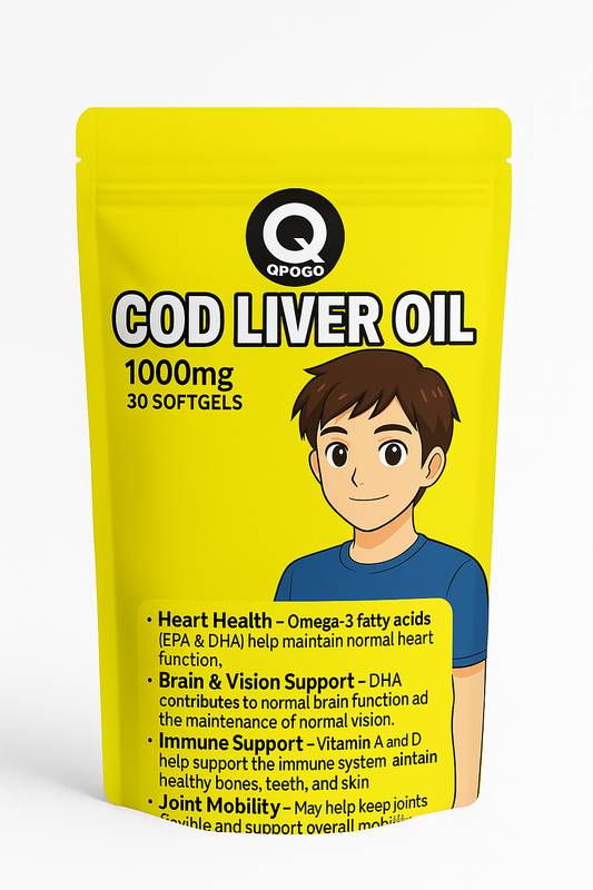 QPOGO Cod Liver OIL 1000mg 30 Soft Gels